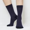 Black Purple Stripe Quarter Cotton Socks for Women's