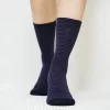 Black Purple Stripe Quarter Cotton Socks for Women's