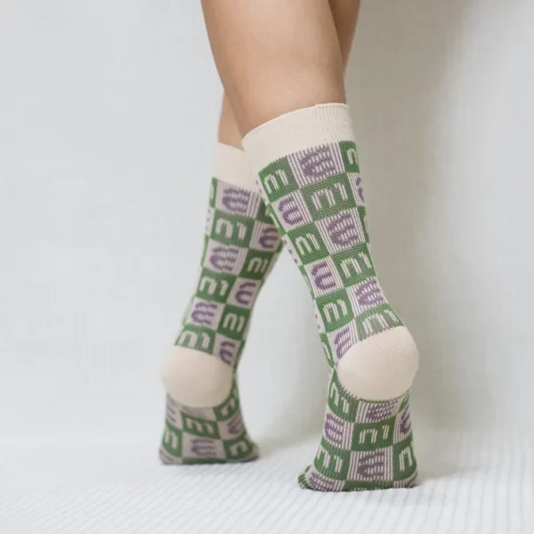 Green M Quarter Combed Cotton Socks for Women