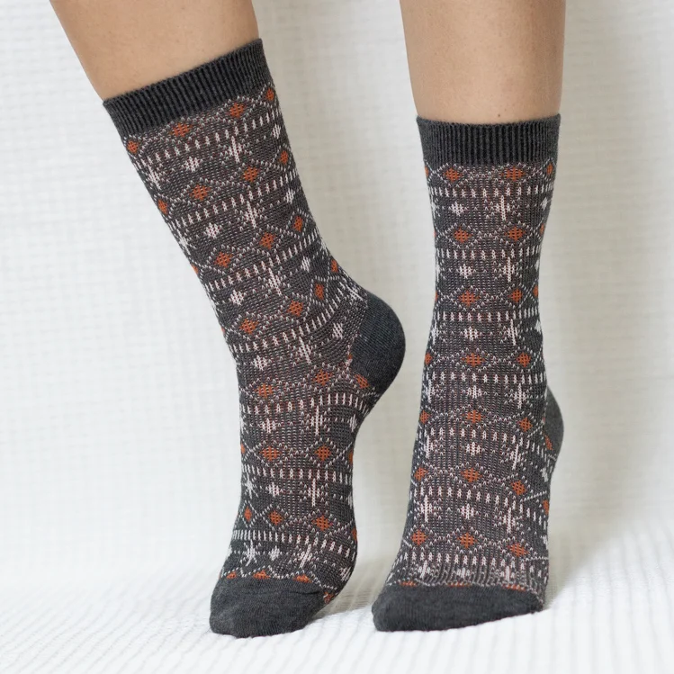 Grey Star Quarter Combed Cotton Socks for Women