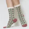 White Tulip Quarter Combed Cotton Socks for Women