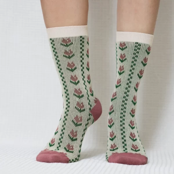 White Tulip Quarter Combed Cotton Socks for Women