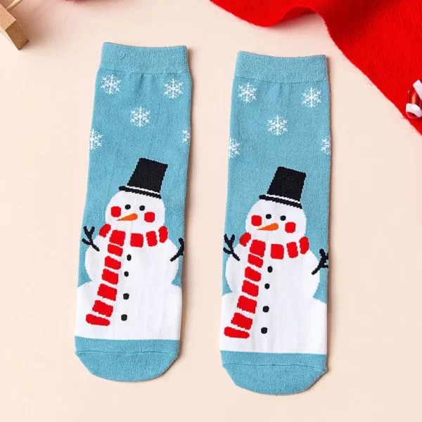 Jingle Bell Snowman Christmas Quarter Socks Box for Women